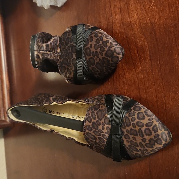 Butterfly Twists Ballet Flats  Color is Jamie Tan Satin Leopard - Picture 2 of 6